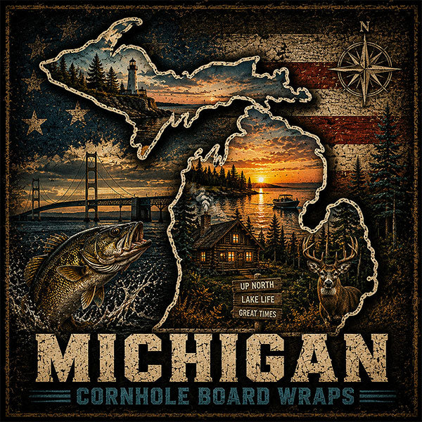 Michigan Cornhole Board Wraps