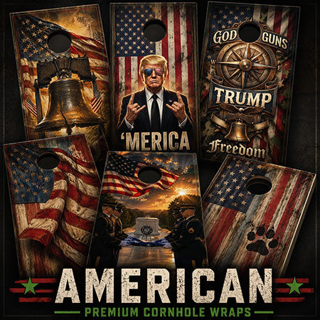 Americana Cornhole Board Wraps