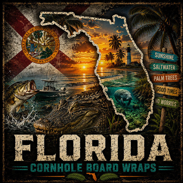 Florida Cornhole Board Wraps