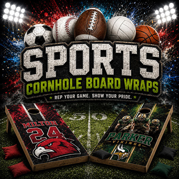 Sports Cornhole Board Wraps