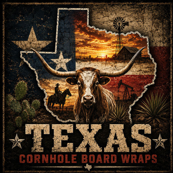 Texas Cornhole Board Wraps