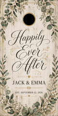 Happily Ever After | Personalized Wedding Cornhole Board Wrap